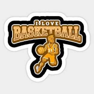 I Love Basketball Sticker
